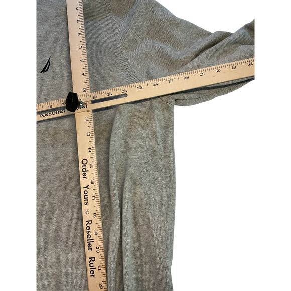 Nautica Men’s 3XL Sweater Big & Tall Quarter Zip Pullover Light Gray NWT - Picture 6 of 12